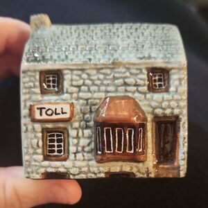 Rustic Blue and Brown Ceramic Cottage by